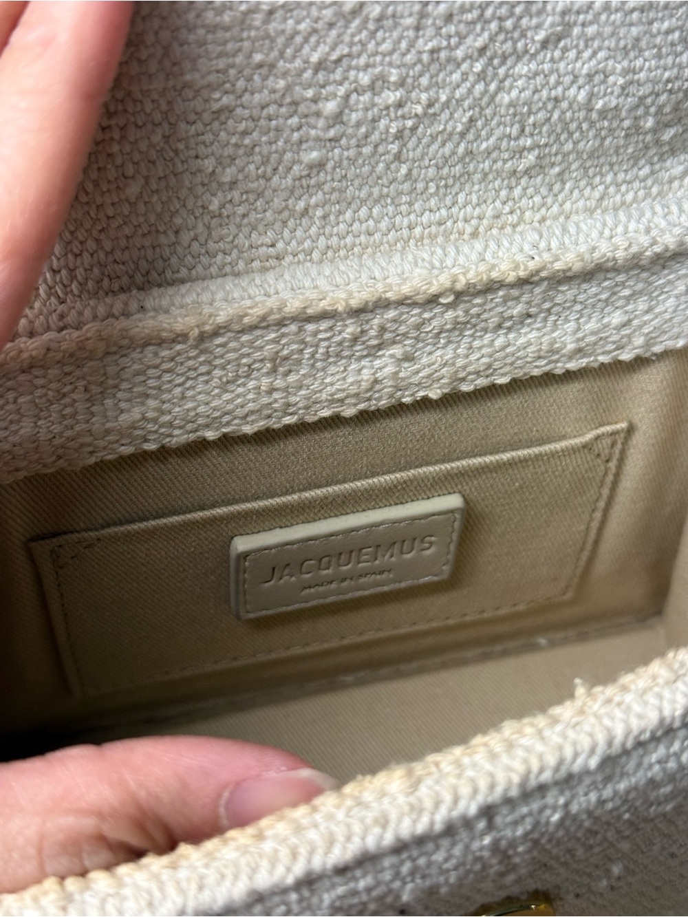 JACQUEMUS Le Chiquito Noeud Mini Bag in Off-White Canvas - Picture 6 of 7